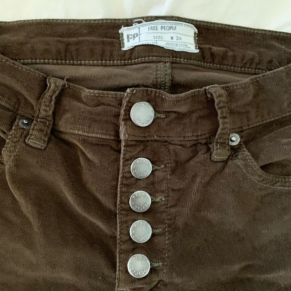 Olive green free people corduroys